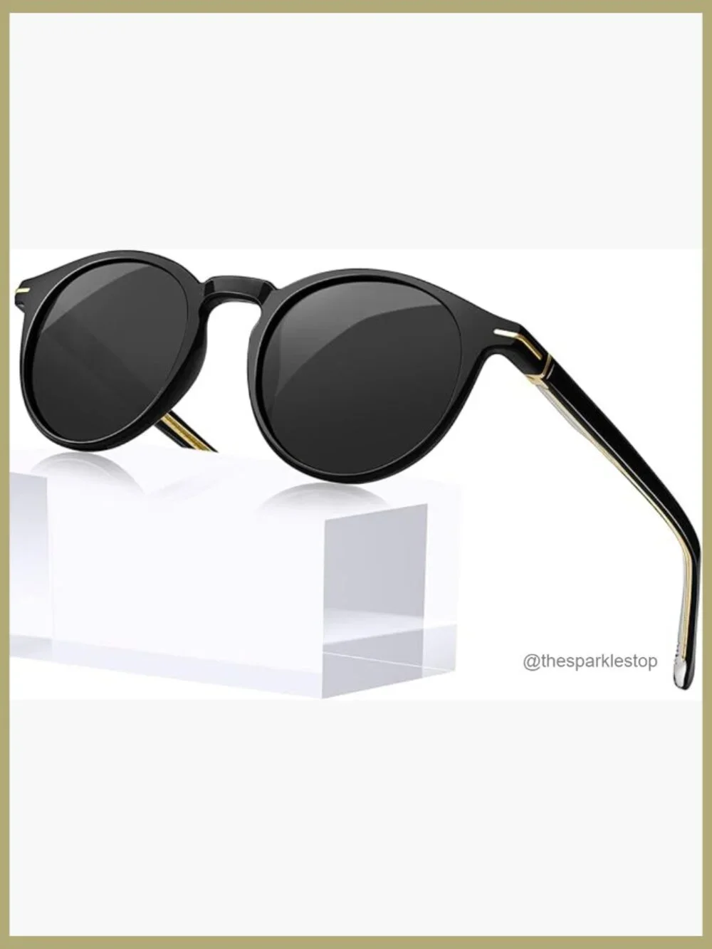 TR90 Frame Acetate Temples Polarized Sunglasses Retro Round